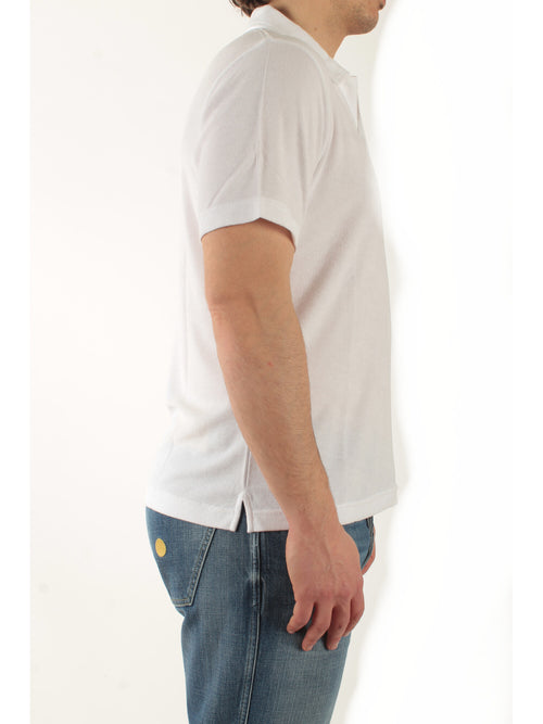 MC2 Saint barth polo in lino da uomo bianco