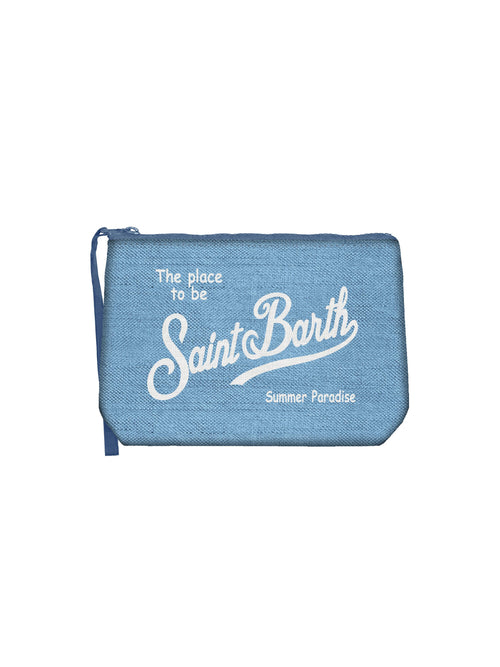 MC2 Saint barth pochette ALINE linen da uomo light blu