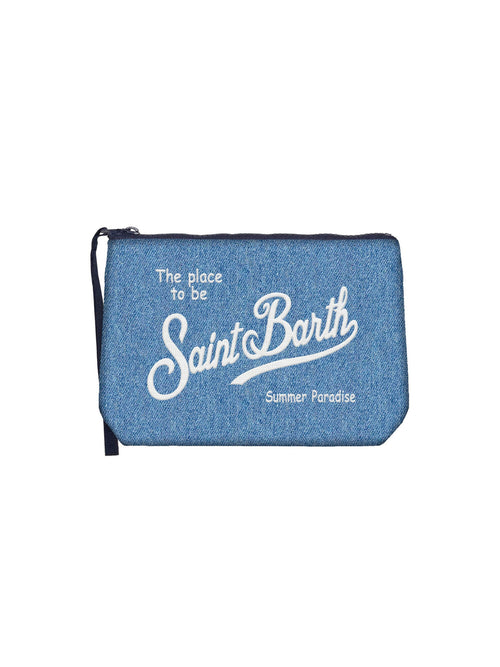 MC2 Saint barth pochette ALINE linen da uomo denim