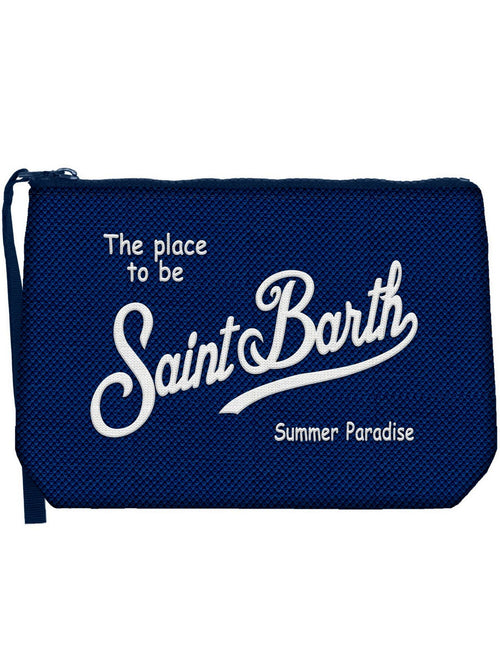 MC2 Saint barth pochette ALINE effetto piquet da uomo blu