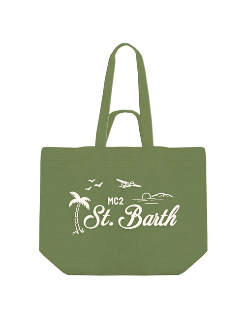 MC2 Saint barth borsa tote essential da uomo verde militare