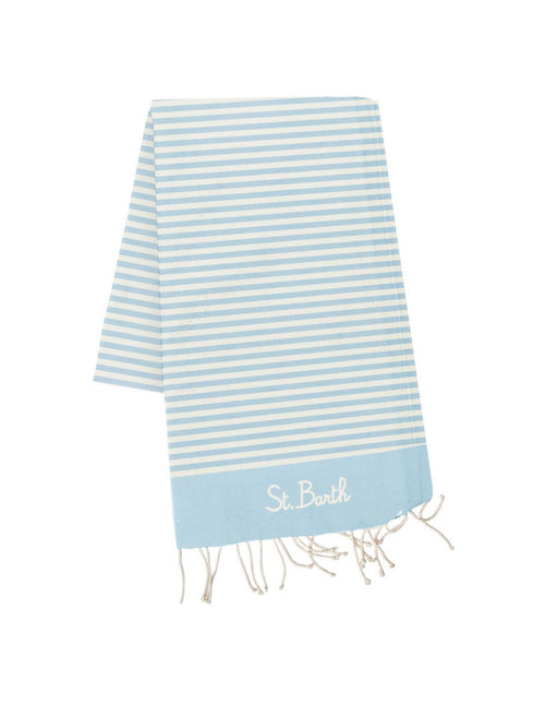 MC2 Saint barth Telo mare in cotone da uomo bianco/turchese