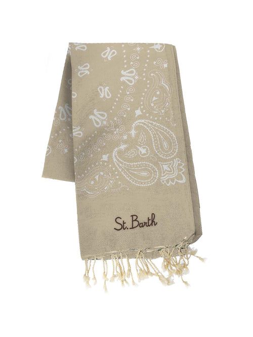 MC2 Saint barth Telo mare in cotone da uomo sabbia