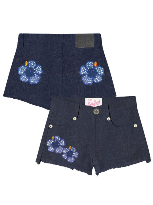 MC2 Saint barth shorts in denim da donna blu
