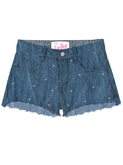 MC2 Saint barth shorts in denim da donna blu