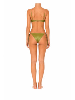 MC2 Saint barth bikini paloma/virgo con strass effetto animalier da donna oliva