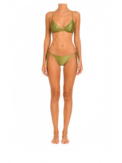 MC2 Saint barth bikini paloma/virgo con strass effetto animalier da donna oliva