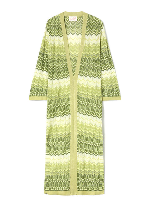 MC2 Saint barth TONIA cardigan lungo in maglia sea wave