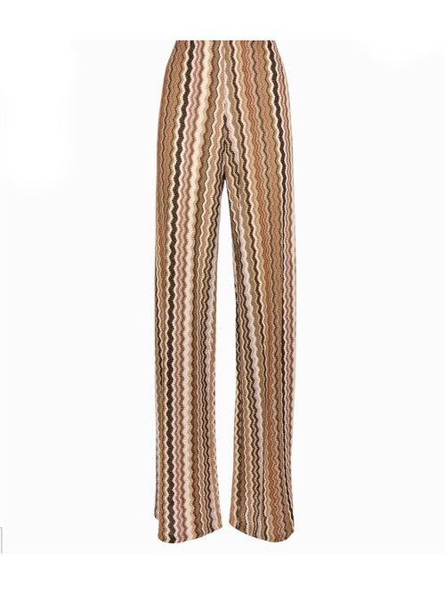 MC2 Saint barth pantaloni a gamba larga amalia in maglia raschel da donna multicolor