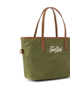 MC2 Saint Barth Borsa city large in nylon da donna verde militare