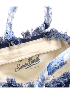 MC2 Saint barth borsa vanity regular in canvas con twill da donna blu