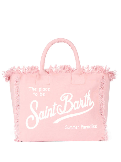 MC2 Saint barth borsa a spalla vanity in canvas da donna rosa