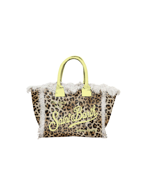 MC2 Saint barth borsa a mano vanity mini in canvas da donna leopard