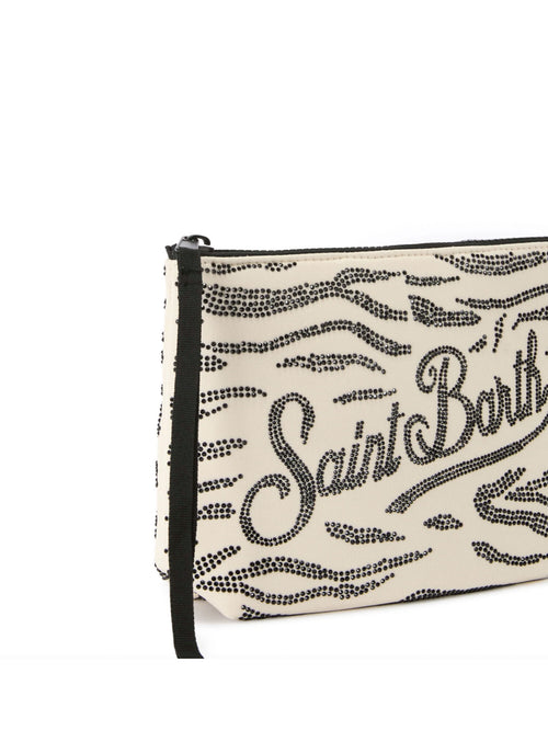 MC2 Saint barth ALINE STRASS pochette da donna bianco