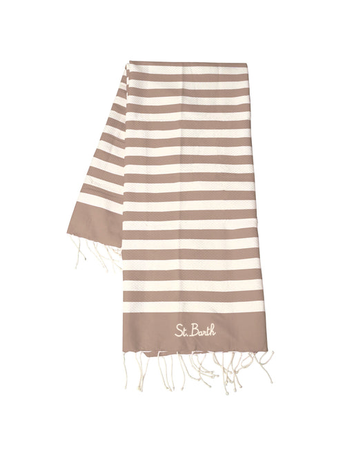 MC2 Saint barth telo mare FOUTA in cotone beige