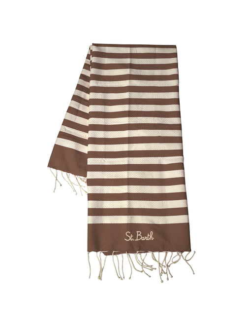 MC2 Saint barth telo mare FOUTA in cotone marrone