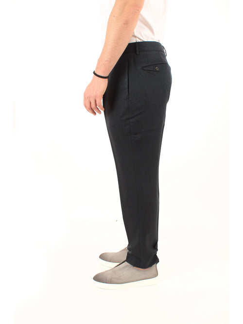 Santaniello ARECHI pantalone con pinces da uomo nero