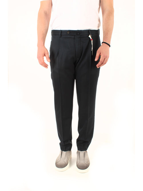 Santaniello ARECHI pantalone con pinces da uomo nero