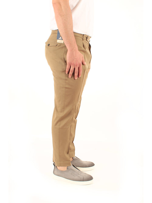Santaniello ARECHI pantalone con pinces da uomo terra