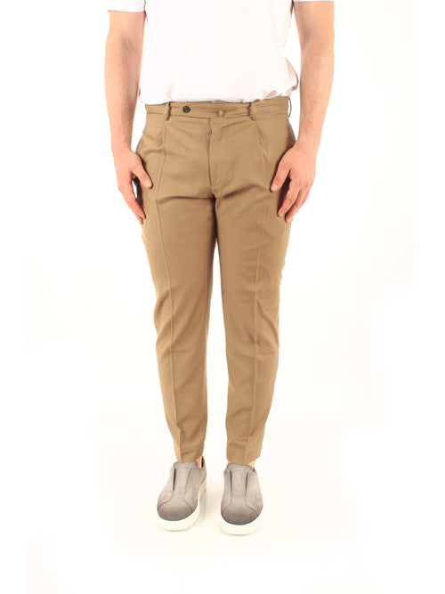 Santaniello ARECHI pantalone con pinces da uomo terra