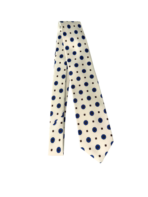 Barba cravatta 7 pieghe da uomo bianco