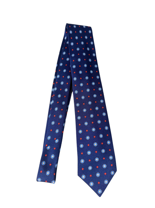 Barba cravatta 7 pieghe da uomo blu