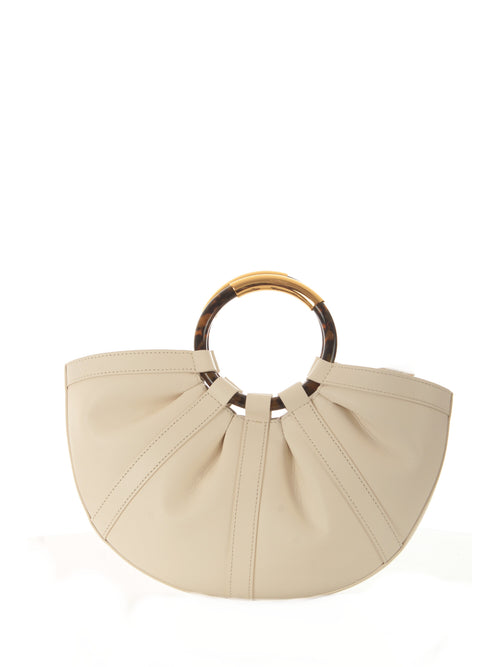 Coccinelle Shell bag in pelle pearl da donna
