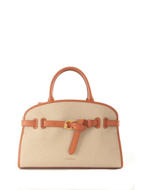 Coccinelle sabine large borsa in canvas natural crab