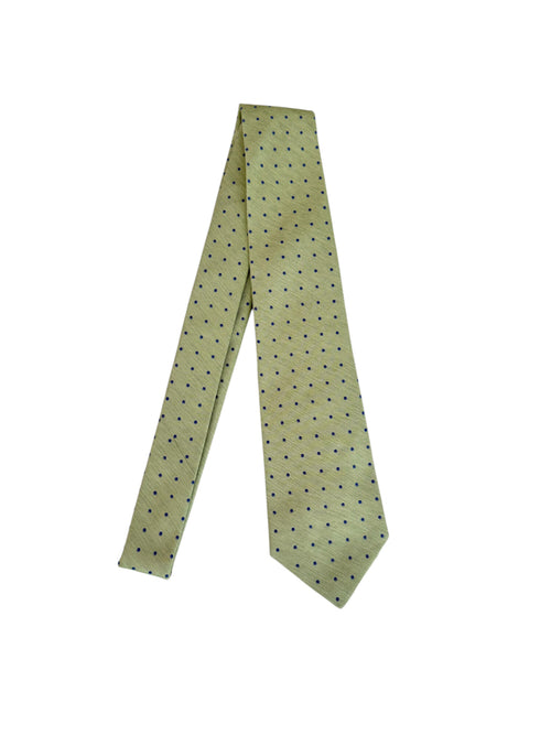 Kiton cravatta 7 pieghe in seta stampata da uomo verde mela