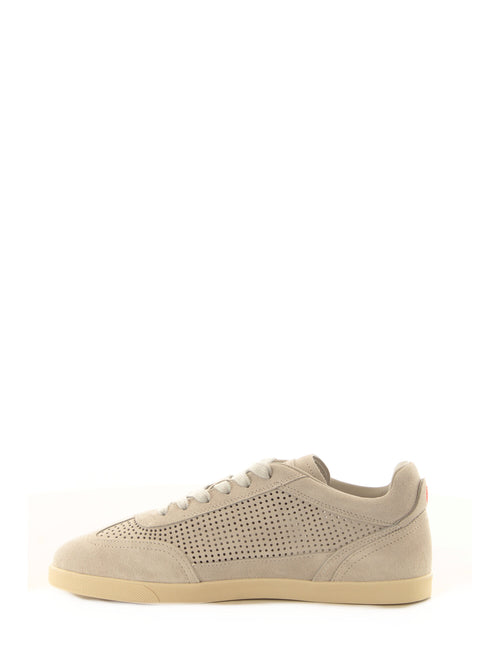 Kiton sneakers in pelle scamosciata da uomo ghiaccio