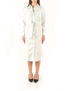 Patrizia Pepe Abito chemisier lungo in denim leggero da donna super bleach tencel
