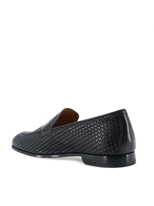 Doucal's mocassino in pelle intrecciata da uomo blu