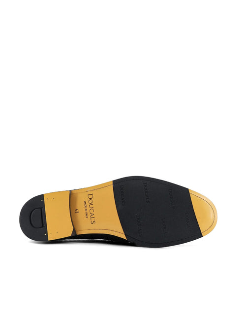 Doucal's mocassino in pelle intrecciata da uomo blu