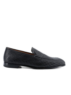 Doucal's mocassino in pelle intrecciata da uomo blu