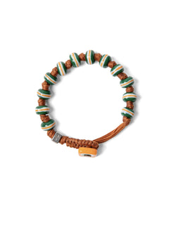 Aua bracciale vetro verde/arancione unisex, BIBBONA