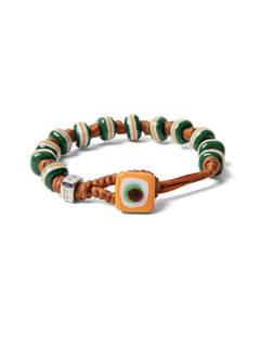 Aua bracciale vetro verde/arancione unisex, BIBBONA