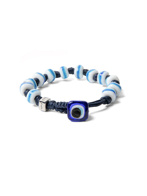 Aua bracciale vetro bianco/azzurro unisex, CAPRAIA