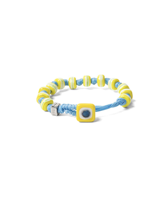 Aua bracciale vetro giallo/azzurro unisex, DIAMANTE