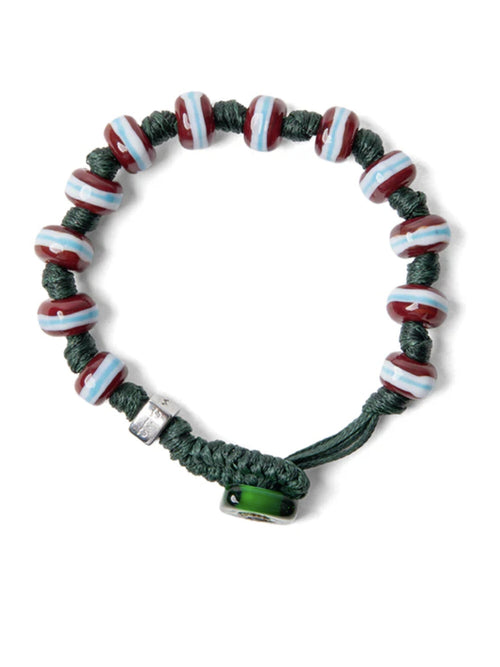 Aua bracciale vetro verdone/bordeaux unisex, LERICI