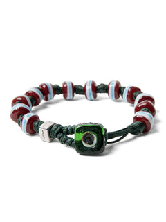 Aua bracciale vetro verdone/bordeaux unisex, LERICI
