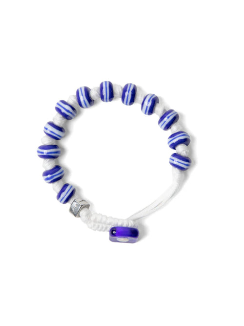 Aua bracciale vetro bianco/blu unisex, PUNTA ALA