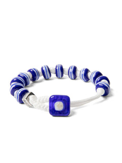Aua bracciale vetro bianco/blu unisex, PUNTA ALA