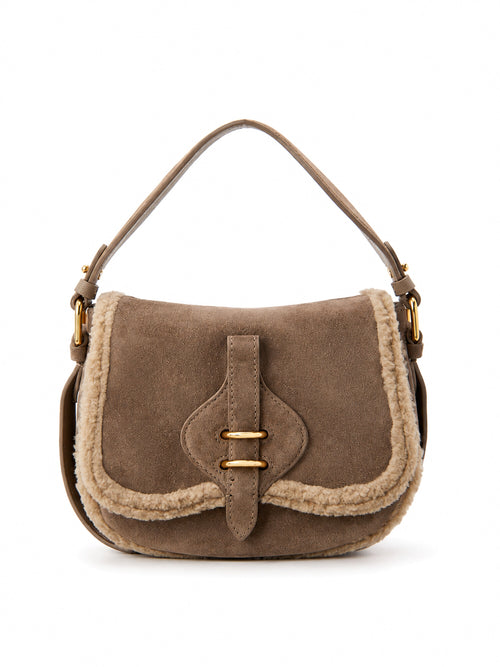 Coccinelle borsa Mavery small in suede toupe da donna