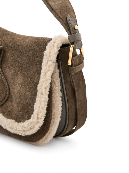 Coccinelle borsa Mavery small in suede toupe da donna