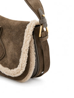 Coccinelle borsa Mavery small in suede toupe da donna