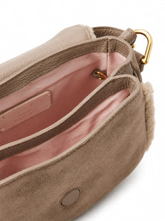 Coccinelle borsa Mavery small in suede toupe da donna