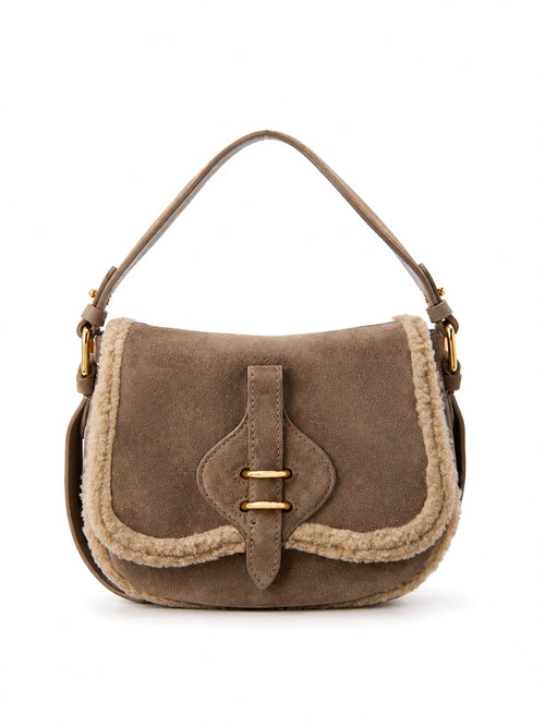 Coccinelle borsa Mavery small in suede toupe da donna