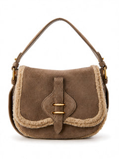 Coccinelle borsa Mavery large in suede toupe da donna