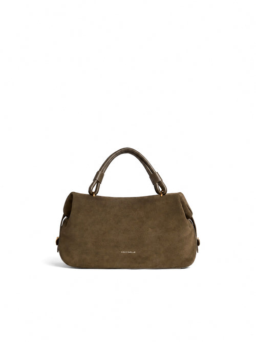 Coccinelle borsa Lizzie small da donna in suede fango