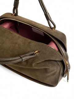 Coccinelle borsa Lizzie small da donna in suede fango